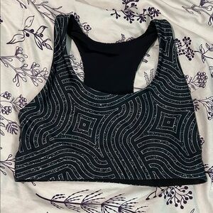 Terez Geometric Black Sports Bra